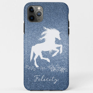 Blue Glitter Unicorn iPhone 11 Pro Max Hoesje