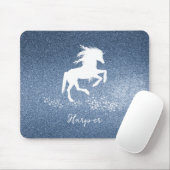 Blue Glitter Unicorn Muismat (Met muis)