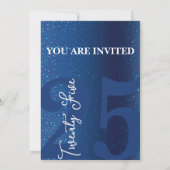 Blue Glitter Verjaardag Sparkling Glam Party Kaart (Achterkant)