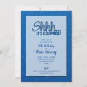 Blue Glitter VERRASSING Verjaardag Kaart (Voorkant)