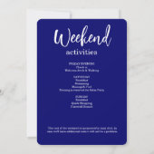 Blue Glitter Weekend Bachelorette Invitation Kaart (Achterkant)