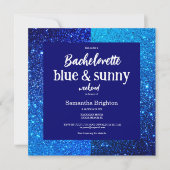 Blue Glitter Weekend Bachelorette Party Invitation (Devant)
