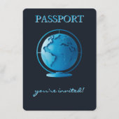 Blue Globe Passport Travel Diaper Raffle Informatiekaartje (Voorkant)