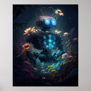Blue Glow Bot & Bloemen Poster