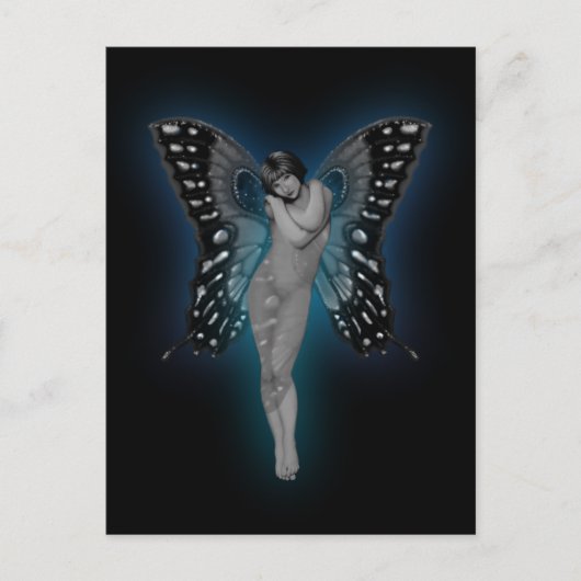 Blue Glow Fairiy Briefkaart (Voorkant)