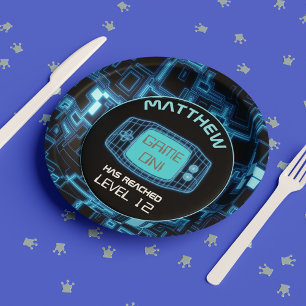 Blue Glow-handheld console Papieren Bordje