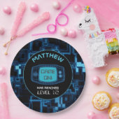 Blue Glow-handheld console Papieren Bordje (Feest)