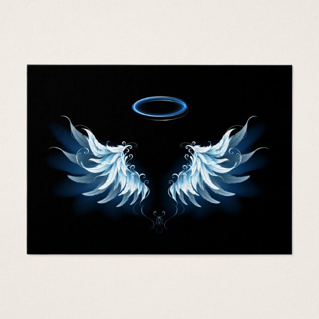 Blue Glowing Angel Wings on black background (Devant)