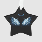 Blue Glowing Angel Wings on black background (dos)