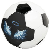 Blue Glowing Angel Wings on black background (3/4)