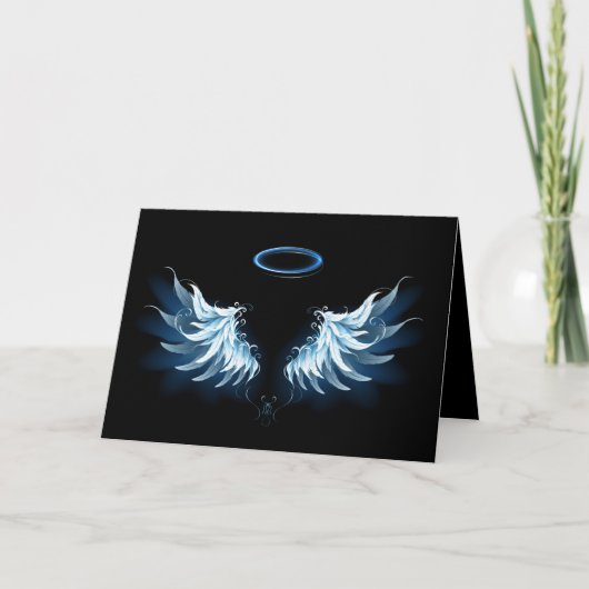 Blue Glowing Angel Wings on black background (Devant)