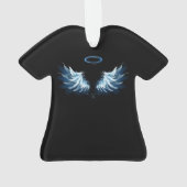 Blue Glowing Angel Wings on black background (dos)