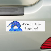 Blue Gnome Face & Mask: In dit verband Bumpersticker (Op auto)