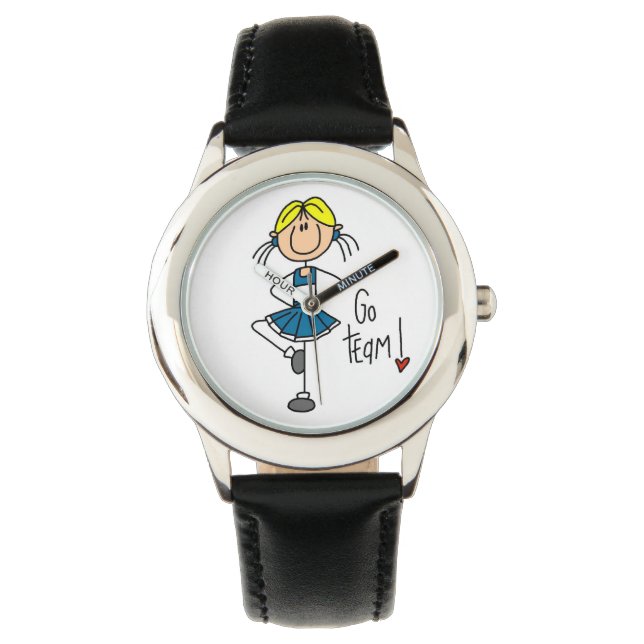 Blue Go Team Cheerleader Horloge (Voorkant)