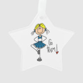 Blue Go Team Cheerleader Ornament (achterkant)
