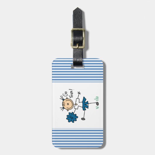 Blue Go Team Cheerleader T-shirts en cadeautjes Bagagelabel (Voorkant verticaal)