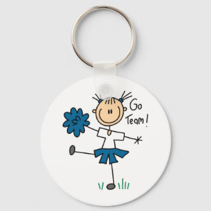 Blue Go Team Cheerleader T-shirts en cadeautjes Sleutelhanger