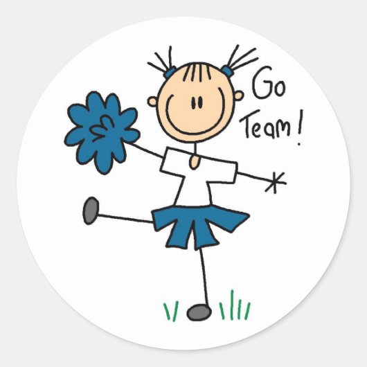 Blue Go Team juichende Sticker (Voorkant)