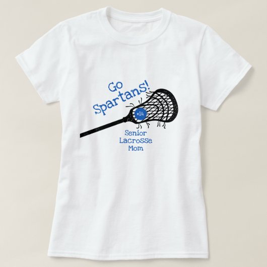 Blue Go Team Lacrosse mama T-shirt (Design voorkant)