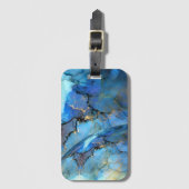 blue gold abstracte scifi orbb bagagelabel (Voorkant (verticaal))