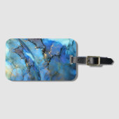 blue gold abstracte scifi orbb bagagelabel (Voorkant (horizontaal))