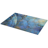 blue gold abstracte scifi orbb snijplank (Hoek)