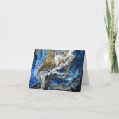 Blue Gold Abstrait effet 3D Cartes de notes vierge (Devant)