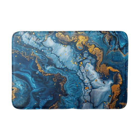 Blue Gold Acrylic Giet  watervloeistof Badmat (Voorkant)