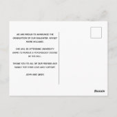 Blue Gold Afstuderen Foto Afstuderen aankondiging Briefkaart (Achterkant)