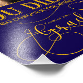 Blue Gold Afstuderen Multi Photo Keepsake Foto Afdruk (Hoek)