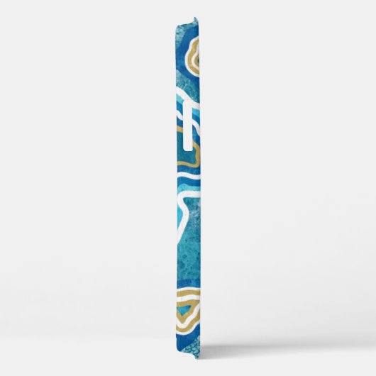 Blue Gold Agate Coque-Mate iPhone 12 Coques (Verso / Droite)