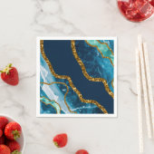 Blue & Gold Agate Geode Glitter Servet (Insitu)