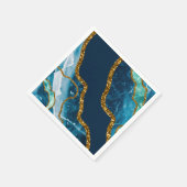 Blue & Gold Agate Geode Glitter Servet (Hoek)