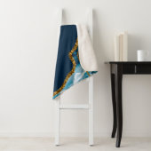 Blue & Gold Agate Geode Glitter Sherpa Deken (In situ)