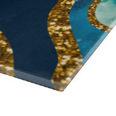 Blue & Gold Agate Geode Glitter Snijplank (Hoek)