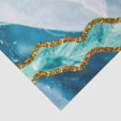 Blue & Gold Agate Geode Glitter Tissuepapier (Detail)