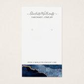 Blue Gold Agate Script Earring Display Kaart (Voorkant)