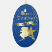 Blue Gold Alaska Star Keramisch Ornament (Links)