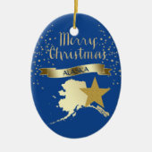 Blue Gold Alaska Star Keramisch Ornament (Voorkant)