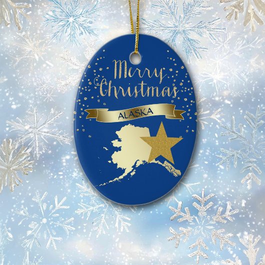 Blue Gold Alaska Star Keramisch Ornament
