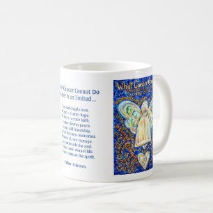 Blue Gold Angel Cancer ne peut pas Poem Café Mugs