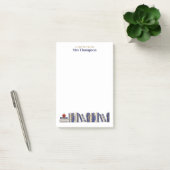 Blue Gold Apple Bookshelf Personalized Teacher Post-it® Notes (Kantoor)