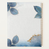 Blue Gold Aquarelle Botanique Feuille Business (Dos)