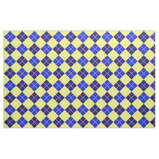 Blue & Gold Argyle Stof