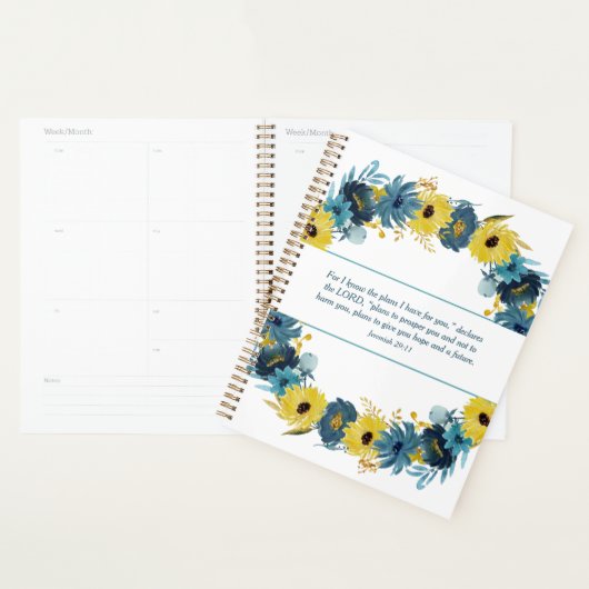 Blue Gold Autumn met Christelijke scripts Planner (Display)