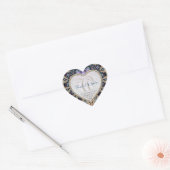 Blue Gold Batik Love Monogram Weddenkers Hart Sticker (Envelop)