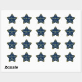 Blue Gold Birthday Party Bedankt Star Sticker (Vel)