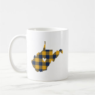 Blue & Gold Buffalo Pset West Virginia Outline Koffiemok