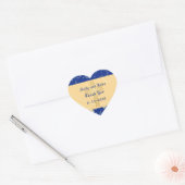 Blue, Gold, Christelijk, Damask, Favor Sticker (Envelop)