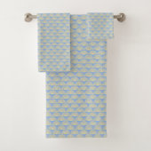 Blue Gold Classy Modern Pattern Bad Handdoek (Insitu)